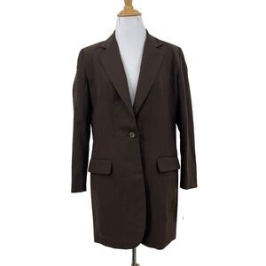Vintage Orvis Loneline Blazer Women 4P Petite Brown One Button Notch Collar Line